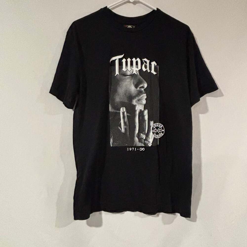Cross Colours Tupac Shakur Meditation Black T-Shirt